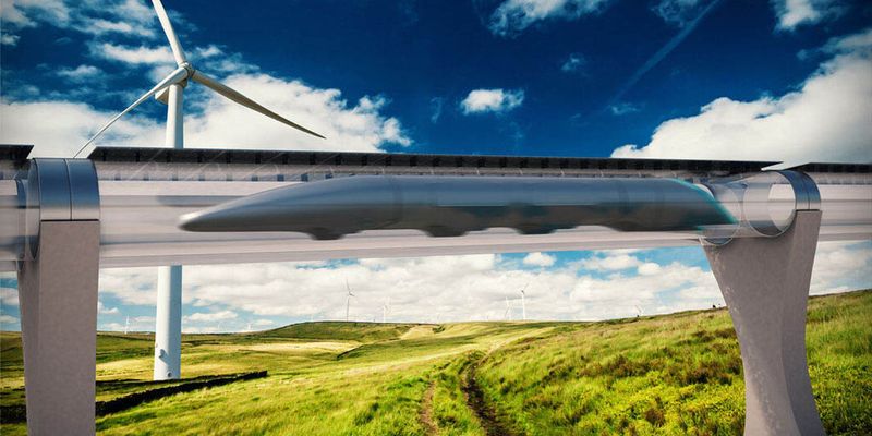 Vision einer Hyperloop-Strecke als Transportsystem