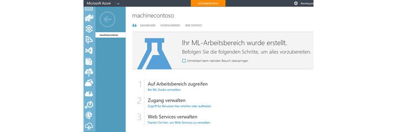 Microsoft Azure Machine Learning steht als Clouddienst in Microsoft Azure zur Verfügung.