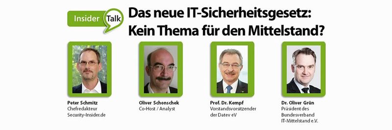 Zum IT-Sicherheitsgesetz und dessen Bedeutung für den Mittelstand diskutierten live der frühere Bitkom-Präsident Prof. Dieter Kempf, Dr. Oliver Grün, Präsident des BITMi, mit der Redaktion.