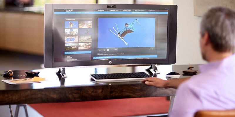 Der etwas andere All-in-One-Rechner: HP nutzt für den Envy Curved All-in-One ein gekrümmtes 34-Zoll-Display mit WQHD+-Auflösung.