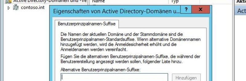 User Principal Name und E-Mail-Domänen anpassen