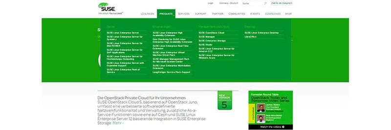 Auf der Suse-Webseite sind viele Software-Bausteine für den Aufbau einer Openstack Private Cloud zu finden.