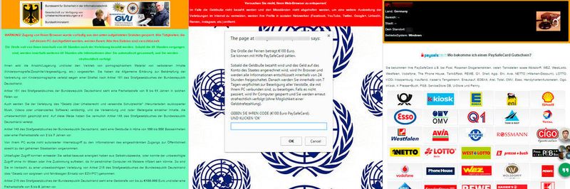 Ransomware soll mittlerweile auch schon über den Browser Geld erpressen, auffällig sind nach wie vor die sprachlichen Defizite der Entwickler.