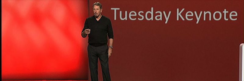 Larry Ellison, Executive Chairman und Chief Technology Officer von Oracle, bei seiner Eröffnungs-Keynote.
