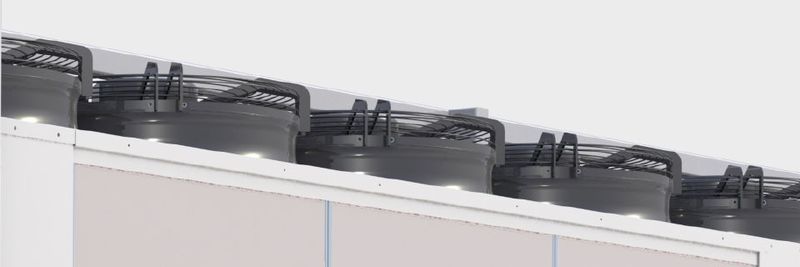 Ventilatoren auf modularen Kühlercontainern von Schneider Electric