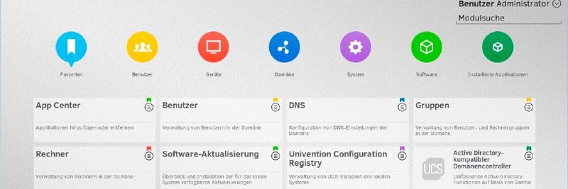 Die Management-Konsole von Univention Corporate Server