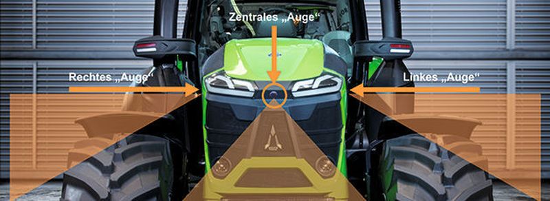Lässt den Fahrer um die Ecke sehen: Traktor von Same Deutz-Fahr mit den von BFFT verbauten Kameras – den Driver Extended Eyes.