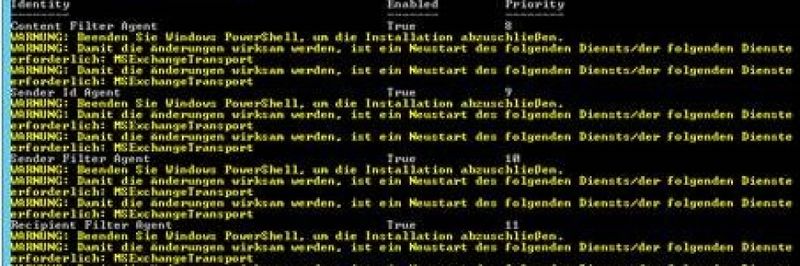 Installieren der Antispam-Agents auf einem Postfachserver
