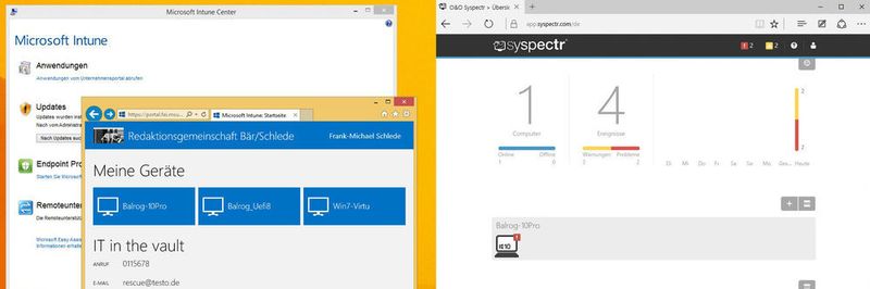 Welches Werkzeug taugt besser für die Client-Verwaltung aus der Wolke? Microsoft Intune oder O&O Syspectr?