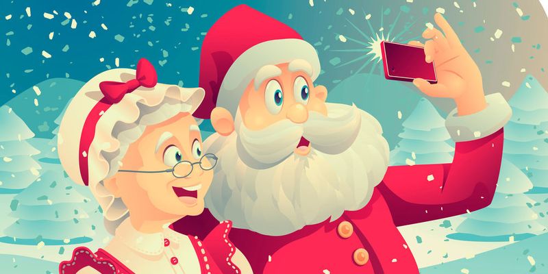 Mit einer Selfie-Stange würden die Fotos vom Weihnachtsmann sicher noch besser gelingen.
