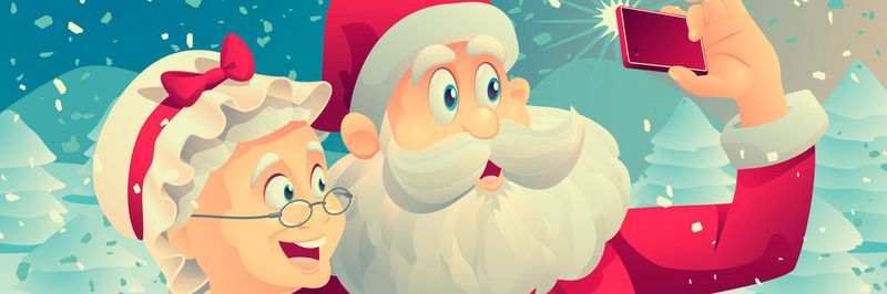 Mit einer Selfie-Stange würden die Fotos vom Weihnachtsmann sicher noch besser gelingen.