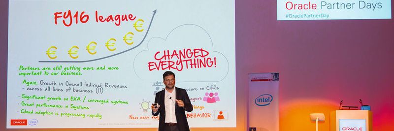 Christian Werner, Senior Director Alliances & Channels Germany bei Oracle, erläuterte den Partnern die Weichenstellungen.