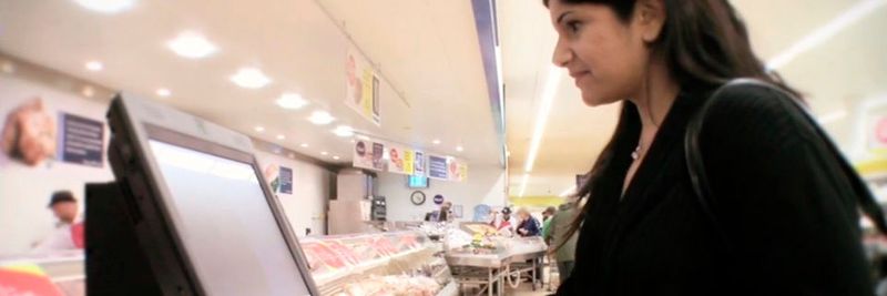 Point of Sale (POS) von NCR in einem Supermarkt.