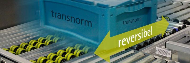 Vor- und rückwärts laufende (reversible) Fördertechnik von Transnorm verspricht höhere Wirtschaftlichkeit der Logistikanlage.