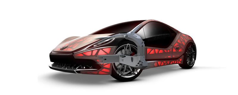 Edag zeigt mit dem „Edag Light Cocoon“ ein Beispielkonzept für eine generativ gefertigte Fahrzeugstruktur.