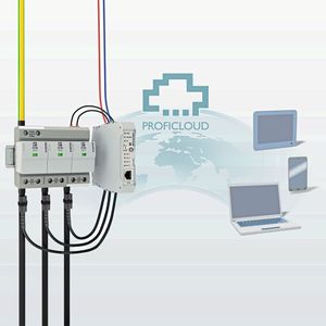 The Impulse Check system provides the Proficloud with data about surge currents and transient overvoltages, and allows for an evaluation of the State of Health (SoH) of the monitored SPDs.