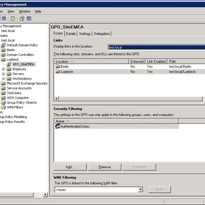 Mit der Group Policy Management Konsole können Richtlinien innerhalb einer Gesamtstruktur verwaltet werden. Sie ist eine gute Alternative zur herkömmlichen Verwaltungskonsole (siehe auch Weblinks).