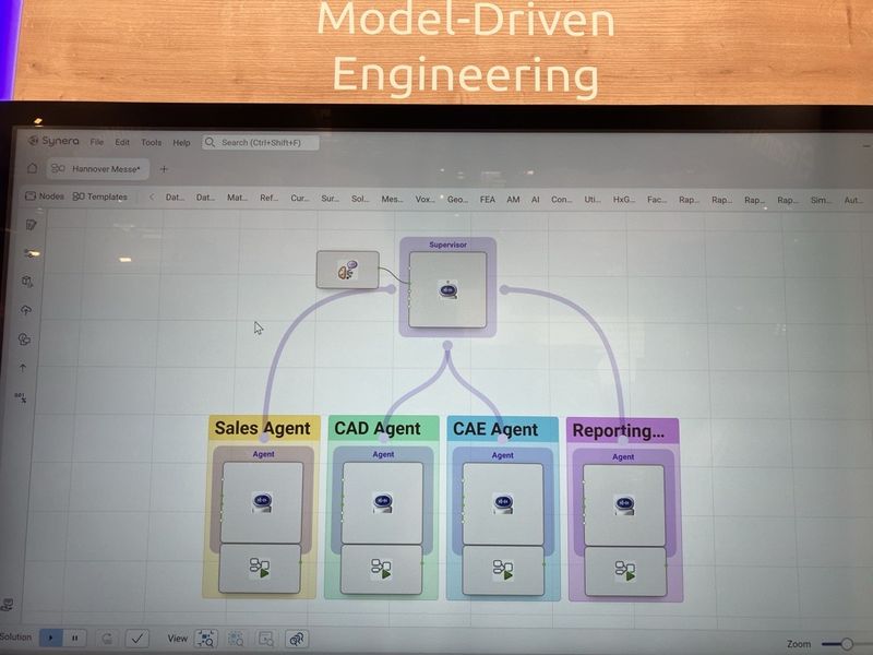 Bei Synera am Capgemini-Stand stehen Model-Driven Engineering mit KI-Agenten im Fokus.  (Bild: M. Zwettler/VCG)