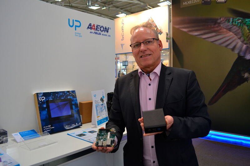 Aaeon präsentierte mit UP² das weltweit schnellste x86 Maker Board und eine echte Alternative zum Raspberry Pie. (S. Höffken)