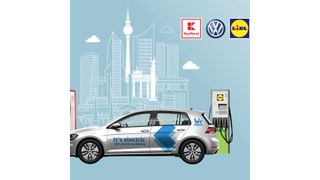 An 60 Lidl- und 10 Kaufland-Filialen werden insgesamt 140 Ladepunkte entstehen. (Volkswagen)