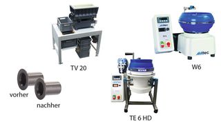 Durch die Integration kleiner Tellerfliehkraftmaschinen und Vibratoren in die Fertigungszelle kann der Werker an der Bearbeitungsmaschine direkt nach der Zerspanung maschinell entgraten lassen. Bild: Avatec (Archiv: Vogel Business Media)