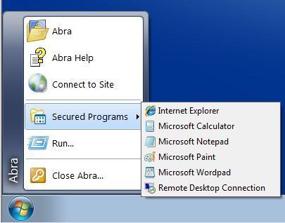 Die auf dem Hostsystem vorher bestehenden Programme werden nun unter „Secured Programms“ eingeblendet. Sie sind auch in der Umgebung des virtuellen Desktop von Abra zu verwenden. (Archiv: Vogel Business Media)