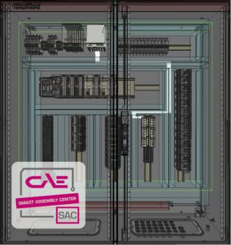 (Der Smart Assembly Center (SAC) von CAE  ermöglicht eine effiziente Schaltschrankfertigung. Bild: CAE Expert Group)