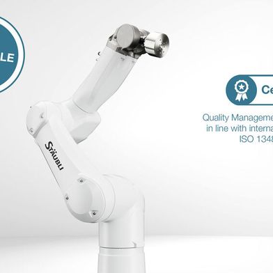 Der TX2-60L MedX Ready ist ein kompakter, steifer Sechsachs-Roboter, der für höchste Präzision bei kritischen Eingriffen ausgelegt ist und gleichzeitig die Hygiene-, Sicherheits- und Integrationsanforderungen von Operationssälen und medizinischen Gerätesystemen erfüllt. (Bild: Stäubli)