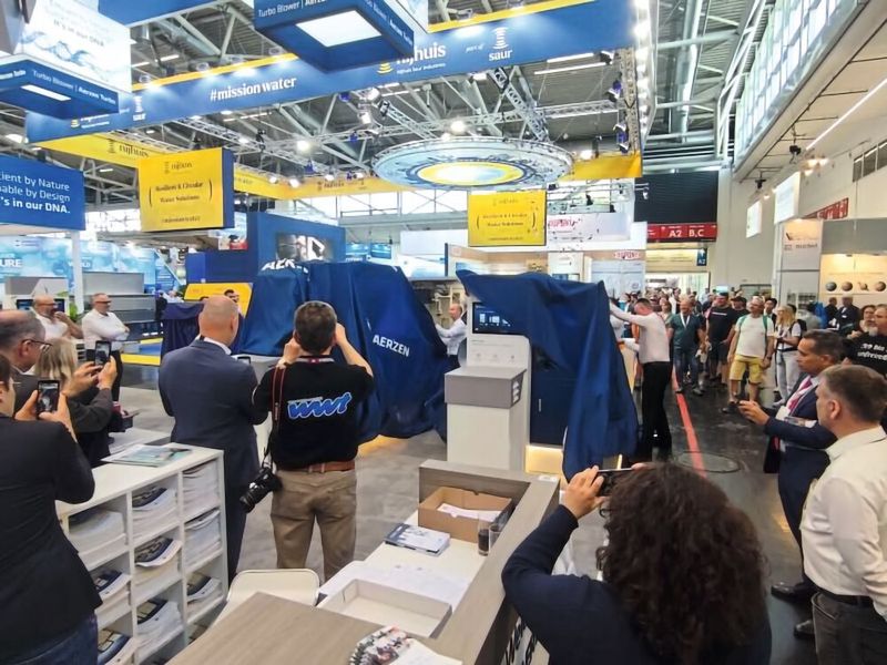 Alla fiera di riferimento nel settore delle tecnologie ambientali, Aerzen non lesina: nuovi compressori e soffianti, oltre a soluzioni di sistema complete, rispondono alle attuali sfide del settore. (Immagine:PROCESS/Stephan)
