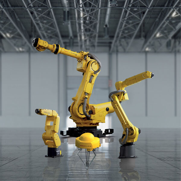 Un aperçu des différents modèles de la gamme du constructeur de robots jaunes. (Image: Fanuc)