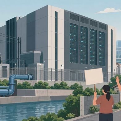 For data center projects, it is becoming increasingly important to also obtain the consent of the affected community. (Image:Dall-E / AI-generated)