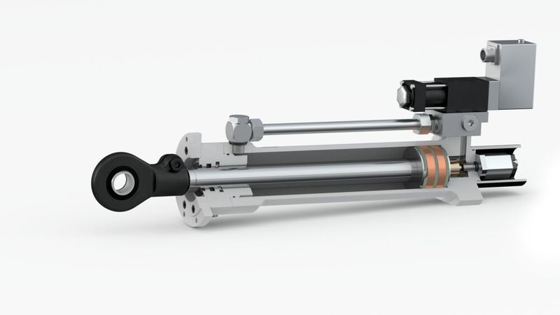 Schnitt durch einen präzise gefertigten Hydraulikzylinder von Herbert Hänchen. (Bild: Herbert Hänchen)