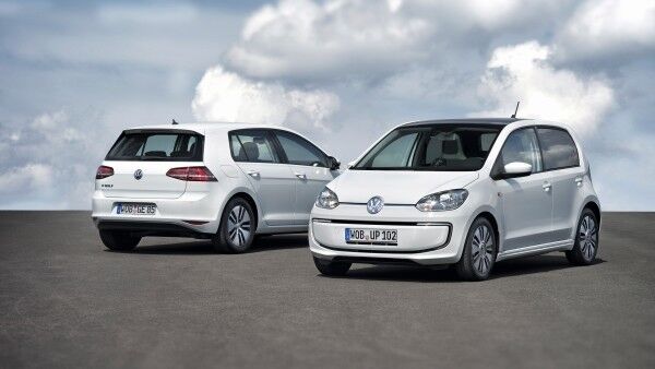 Der neue Volkswagen e-Golf und der Volkswagen e-up! (Bild: Volkswagen)