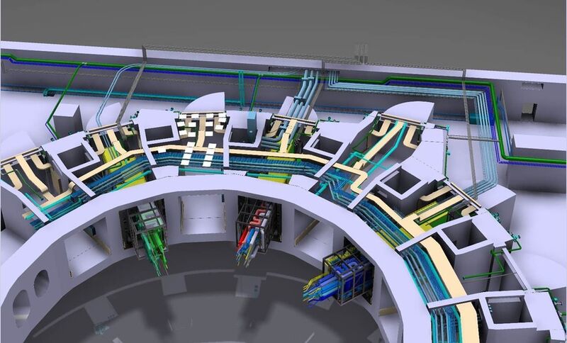 Present 3D layout for vacuum vessel ports #2, #18 and #16. (ITER Organization)