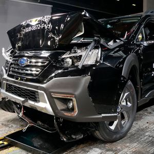 Der Subaru Outback erreichte die beste Bewertung beim Fußgängerschutz (84 Prozent) und bei der Grundausstattung mit Assistenzsystemen (95 Prozent).(Bild:  EuroNCAP)
