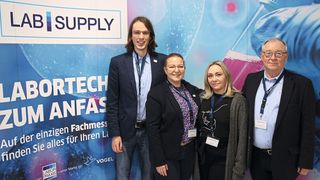 1 Das Team  der LAB-SUPPLY  (v. l.): Christian  Lüttmann,  Elisabeth Dietz,  Luisa Kromm,  Ludwig Springauf (LABORPRAXIS)