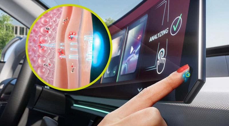 Miniaturized NIR spectroscopy is used to measure blood alcohol. The method utilizes invisible NIR light that interacts with ethanol molecules in the tissue beneath the skin.(Image: TrinamiX)