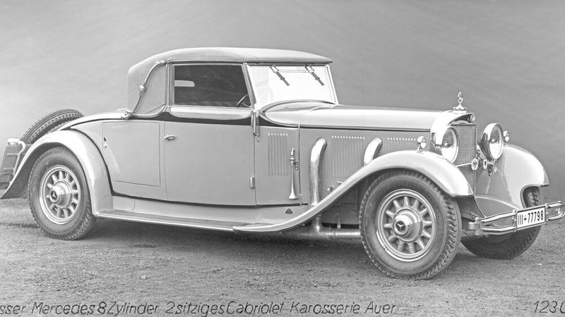 Ein zweisitziger Cabriolet-Aufbau der Karosseriefabrik Chr. Auer GmbH aus Stuttgart-Bad Cannstatt aus dem Jahr 1931. Die seit 1900 bestehende Karosseriefabrik baute in den Zwanziger- und Dreißigerjahren hauptsächlich für Mercedes-Benz und Maybach Luxuskarosserien. (Bild: Mercedes-Benz)