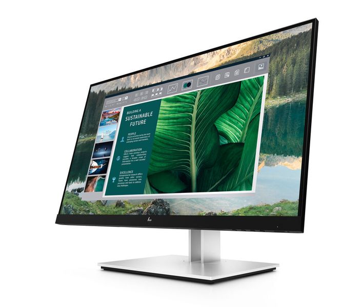 Der 24-Zoll-Monitor E24u G4 mit USB-C-Schnittstelle wird laut HP aus 85 Prozent Recycling-Kunststoff hergestellt.    (HP)