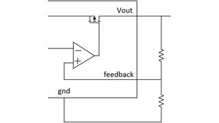 Bild 1: Prinzip-Skizze eines Linearreglers mit einstellbarer Spannung (ADP123) (Analog Devices)