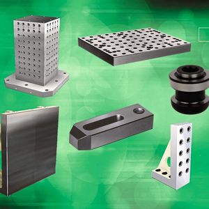 Die Kategorien Platten und Spanneisen wurden im norelem Spanntechnik-Portfolio erweitert. Die Untergruppe Nullpunkt-Spannsysteme wurde neu in das norelem Vollsortiment integriert.(Bild:  Norelem)