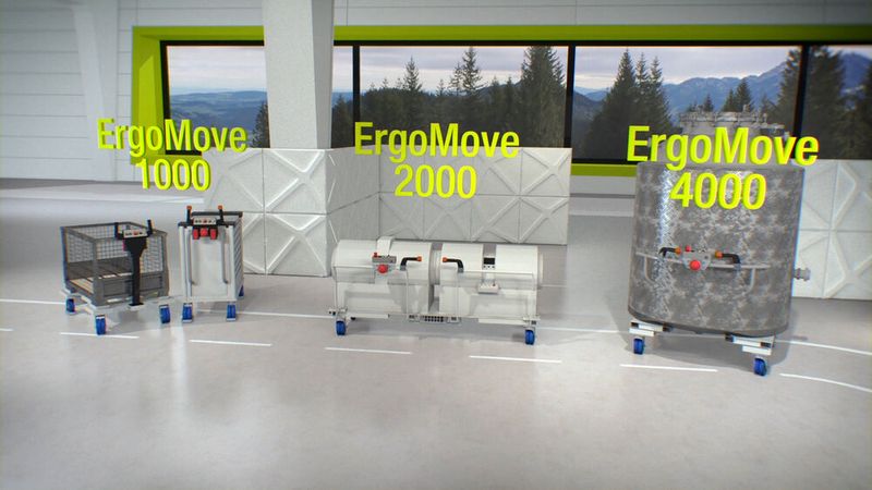 Das ist das derzeitige Ergomove-Produktprogramm von Blickle. Es umfasst mehrere Modelle für unterschiedliche Anwendungen und Lasten bis zu 4.000 Kilogramm Maximalbelastung. (Bild: Blickle)