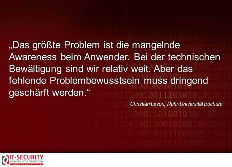 Christian Leson, Ruhr-Universität Bochum, zur IT-Security Conference 2016. #itseccon (AMATHIEU - Fotolia.com)