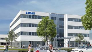 Die Illustration zeigt den Haupteingang von Leoni´s Fabrik der Zukunft, die gerade in Roth entsteht. (Leoni)