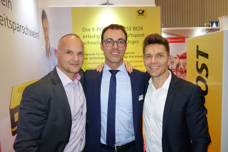 Bei den dreien geht die Post ab (v. l.): Michael Vorberger, LG, Andreas Printz, api, und Stefan Mandl, WD (Bild: IT-BUSINESS)