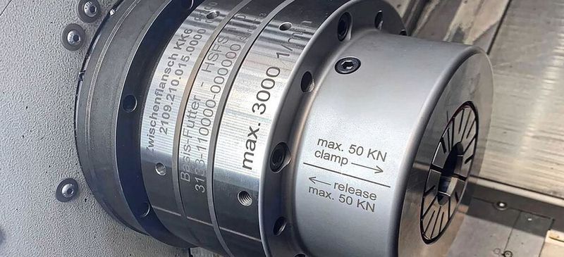 Das neue Spannhülsen-Spannfutter HSFS 110 von Ringspann bietet mehr Flexibilität in der spangebenden Fertigung und ermöglicht deutlich reduzierte Rüstzeiten. (Bild:  Ringspann)