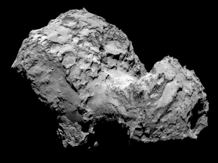 So sieht der Komet 67P aus. Aufgenommen von Rosetta kurz vor der Ankunft der Raumsonde. (Bild: ESA/Rosetta/NAVCAM)