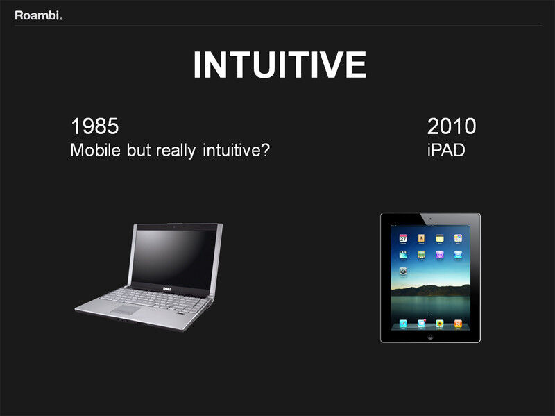 Make it Simple, Engaging & Intuitive: Die Evolution der Technik - die ersten Notebooks gab es schon im Jahr 1985, nur waren diese noch nicht wirklich intuitiv einsetzbar; ganz anders verhält es sich beim iPad. (Archiv: Vogel Business Media)
