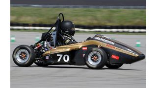 Die von der Bosch-Gruppe gesponserten Formula Student-Rennteams haben ihre selbst entwickelten und konstruierten Fahrzeuge im Bosch-Prüfungszentrum in Boxberg unter Rennbedingungen getestet und optimiert. (Bosch)