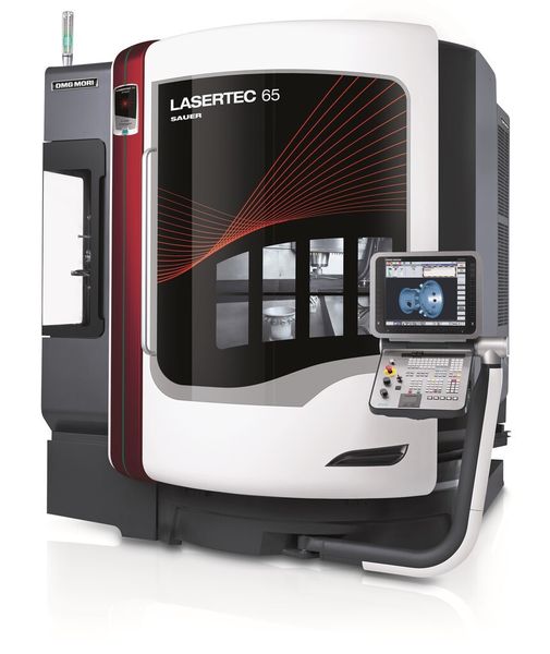 Die Lasertec 65 Additive Manufacturing basiert auf einer DMU 65 Monoblock und kombiniert das Fräsen mit dem Laserauftragsschweißen. (Bild: DMG Mori)